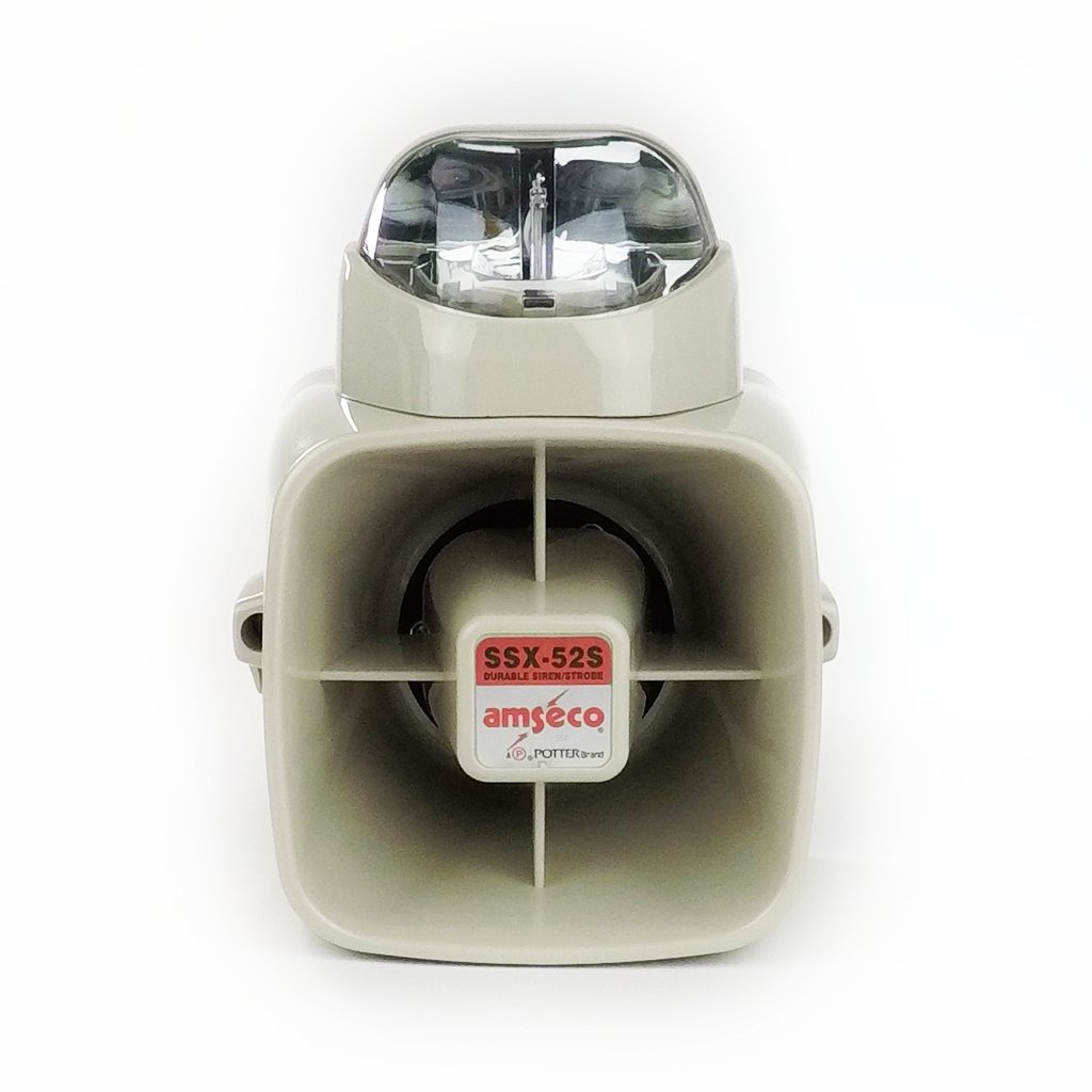 POT-SSX52SC Indoor/Outdoor 15W Siren with Clear Strobe