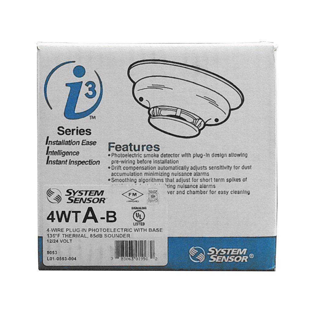Smike Sensor 4WTA-B 4 Wire Smoke Detector w/ Built-In Heat Sensor & Sounder